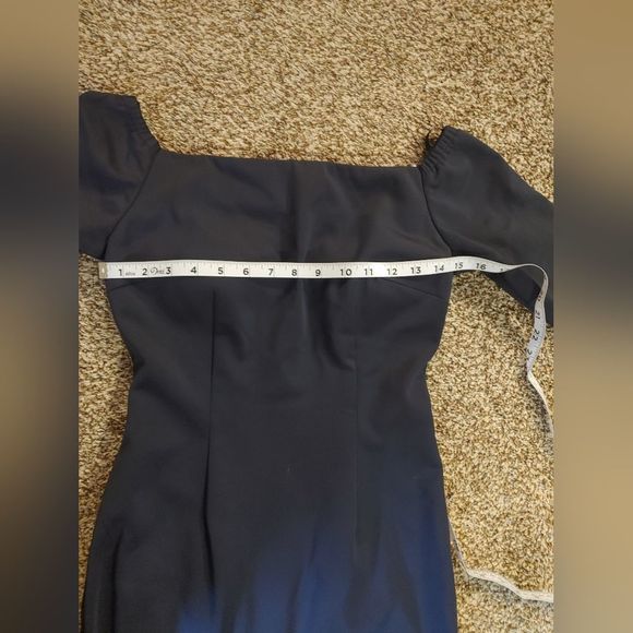 Sherri Hill Navy Blue Asymmetrical Gown, Women's Size 4 - Picture 5 of 9